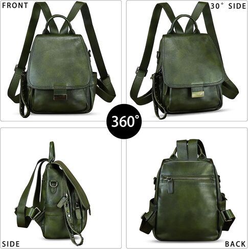 Genuine Leather Backpack for Women Purse Retro Leather Handmade Rucksack Vintage Knapsack Casual Daypack (Brown) in Kuwait