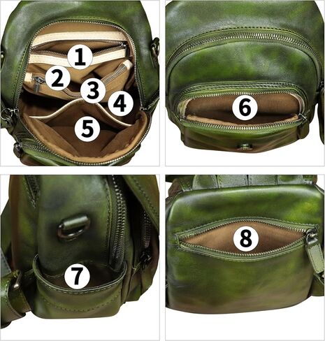 Genuine Leather Backpack for Women Purse Retro Leather Handmade Rucksack Vintage Knapsack Casual Daypack (Brown) in Kuwait