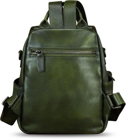 Genuine Leather Backpack for Women Purse Retro Leather Handmade Rucksack Vintage Knapsack Casual Daypack (Brown) in Kuwait