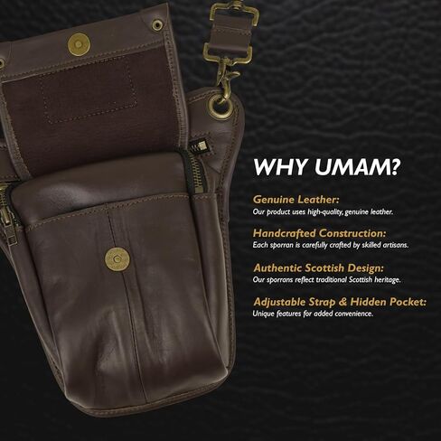 Men’s Utility Kilt Premium Leather Hanging Kilt Pocket, Sporran Kilt Accessory in Saudi Arabia