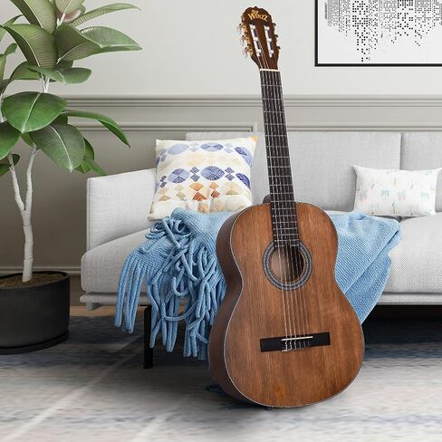 Winzz Classical Guitar 4/4 Adult Classical Guitar for Beginners 39 Inches Brown in Saudi Arabia