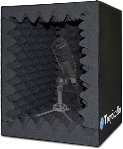 TroyStudio Mic Pop Filter Recording Shield, Portable Microphone Isolation Ball Shield, Vocal Booth, Music Studio Equipment Reflection Windscreen, Sound Foam Box Cover for Home Studio, Singing in Kuwait