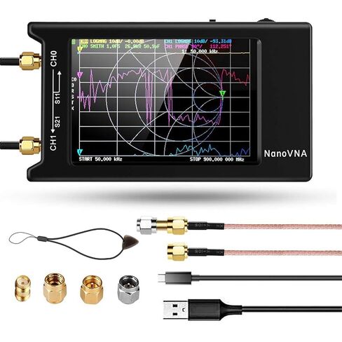 NanoVNA-H4 Vector Network Analyzer 10k-1.5GHz with 4"Touchscreen for Antenna Analyzer HF VHF UHF Standing Wave Measuring S Parameters Voltage Standing Wave Ratio Phase Delay Smith Chart in Kuwait
