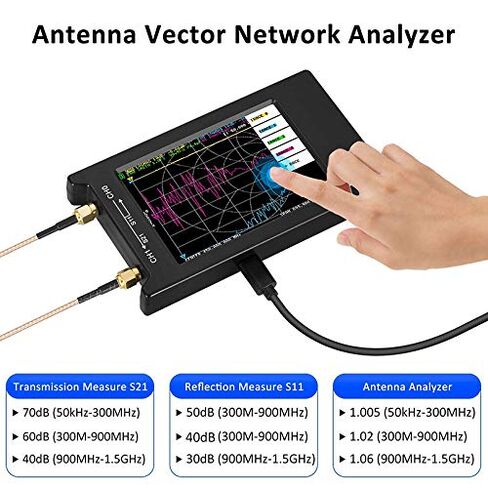 NanoVNA-H4 Vector Network Analyzer 10k-1.5GHz with 4"Touchscreen for Antenna Analyzer HF VHF UHF Standing Wave Measuring S Parameters Voltage Standing Wave Ratio Phase Delay Smith Chart in Kuwait