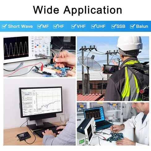 NanoVNA-H4 Vector Network Analyzer 10k-1.5GHz with 4"Touchscreen for Antenna Analyzer HF VHF UHF Standing Wave Measuring S Parameters Voltage Standing Wave Ratio Phase Delay Smith Chart in Kuwait