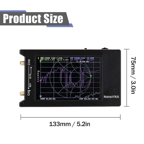 NanoVNA-H4 Vector Network Analyzer 10k-1.5GHz with 4"Touchscreen for Antenna Analyzer HF VHF UHF Standing Wave Measuring S Parameters Voltage Standing Wave Ratio Phase Delay Smith Chart in Kuwait