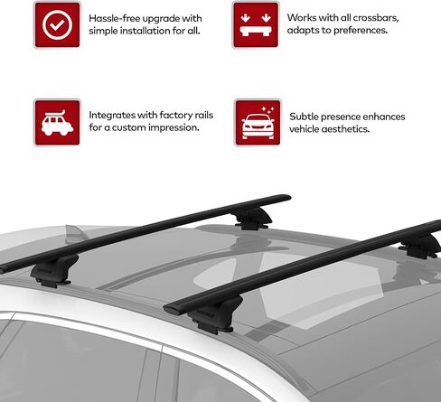 مجموعة Sightline Yakima من 4 أبراج برج سقف رف للسيارات مع أشكال القضبان الجانبية مثبتة على التدفق مع jetstream ، شريط HD ، CoreBar ، وأشرطة العواصف المتجولة in Kuwait