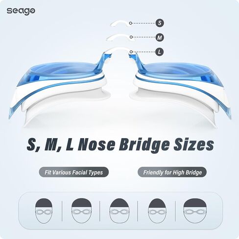 Seago 2 Pack Swimming Goggles Anti-Fog Anti-UV Silicone Swim Goggles Gener Gen in Saudi Arabia