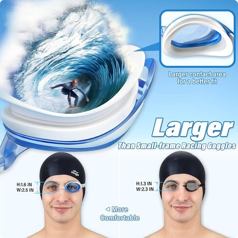 Seago 2 Pack Swimming Goggles Anti-Fog Anti-UV Silicone Swim Goggles Gener Gen in Saudi Arabia