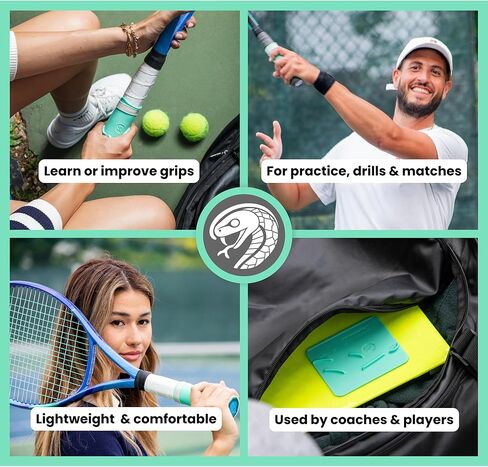 Gripsnake™ Tennis Grip Position Trainer – Improve Forehand, Backhand, Serve & Volleys | Essential Training Aid for Control, Power & Spin | Left- & Right-Handed Versions Available in Kuwait