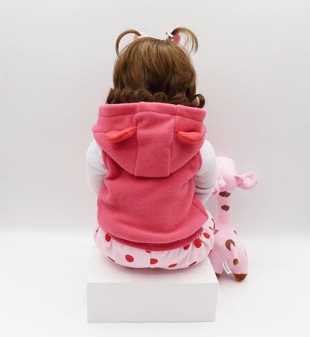 Pinky 20 Inch Reborn Baby Doll Avatar Soft Body Vinyl Realistic Sleeping Newborn Dolls Painted Hair Real Life Elf Baby Dolls Toy for Kids Age 3 + in Kuwait