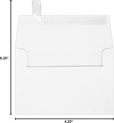 Luxpaper A4 دعوة الأظرف | 4 1/4 "× 6 1/4" | أبيض | 80 رطل. نص | 100 ٪ معاد تدويرها | 50 كتي in Saudi Arabia