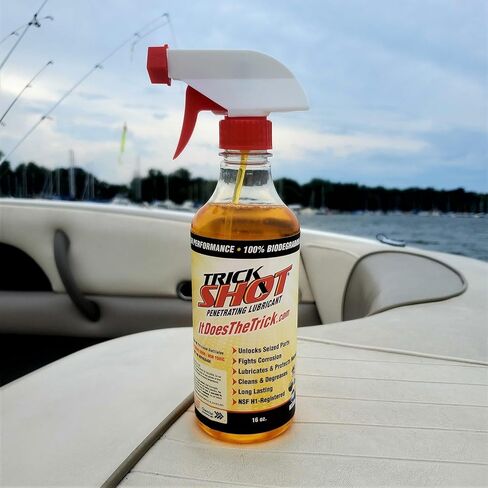 Non-Toxic Penetrating Oil | Eco-Friendly, Non-Flammable, Food Grade & Biodegradable | Rust Inhibitor | 3-in-1 Lubricant, Penetrating Oil, and Degreaser by Trick Shot® USA Made | 16 oz. Spray Bottle in Kuwait