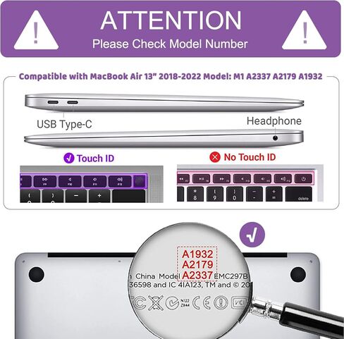 Anban Compatible with MacBook Air 13 inch Case 2021 2020 2019 2018 A2337 M1 A2179 A1932 Touch ID,Plastic Hard Shell Case for MacBook Air 13.3 inch+Keyboard Cover+Screen Protector,Shiny Luster Pearl in Kuwait