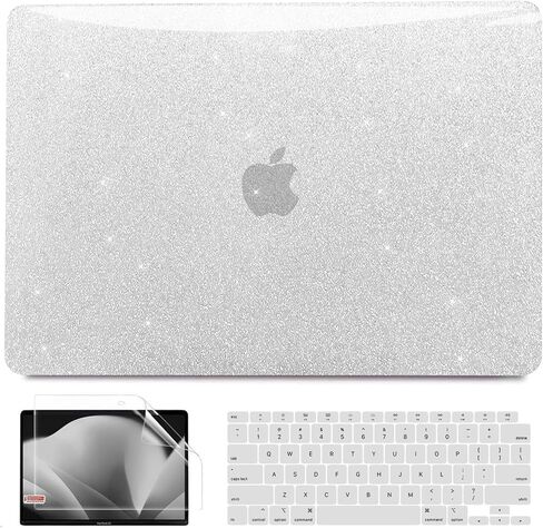 Anban Compatible with MacBook Air 13 inch Case 2021 2020 2019 2018 A2337 M1 A2179 A1932 Touch ID,Plastic Hard Shell Case for MacBook Air 13.3 inch+Keyboard Cover+Screen Protector,Shiny Luster Pearl in Kuwait