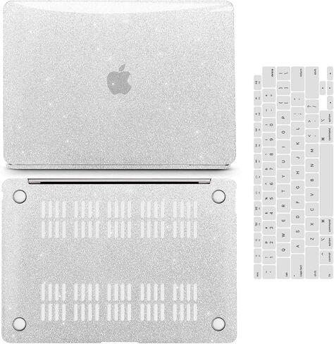Anban Compatible with MacBook Air 13 inch Case 2021 2020 2019 2018 A2337 M1 A2179 A1932 Touch ID,Plastic Hard Shell Case for MacBook Air 13.3 inch+Keyboard Cover+Screen Protector,Shiny Luster Pearl in Kuwait