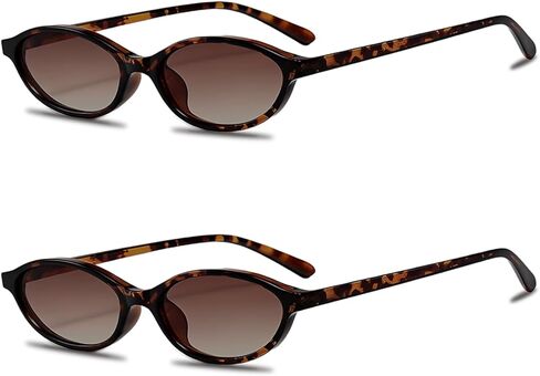 Oval Cat Eye Sunglasses for Women 90s Retro Narrow Small Shades in Kuwait