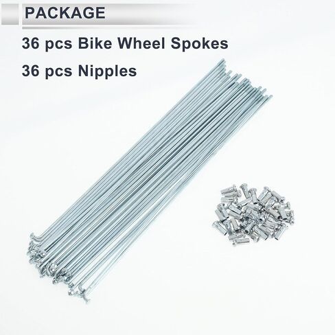1 Set Universal Bicycle Spokes 12G 265mm Length Bike Wheel Spokes Nipple Silver Tone Carbon Steel Galvanized in Saudi Arabia