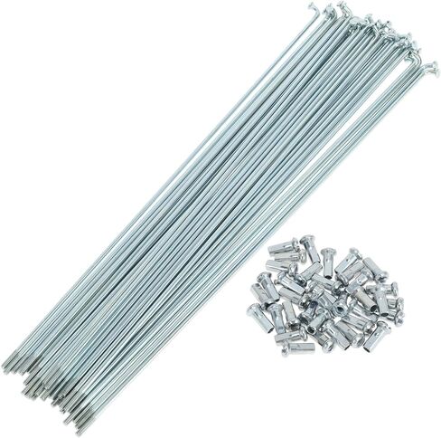 1 Set Universal Bicycle Spokes 12G 265mm Length Bike Wheel Spokes Nipple Silver Tone Carbon Steel Galvanized in Saudi Arabia