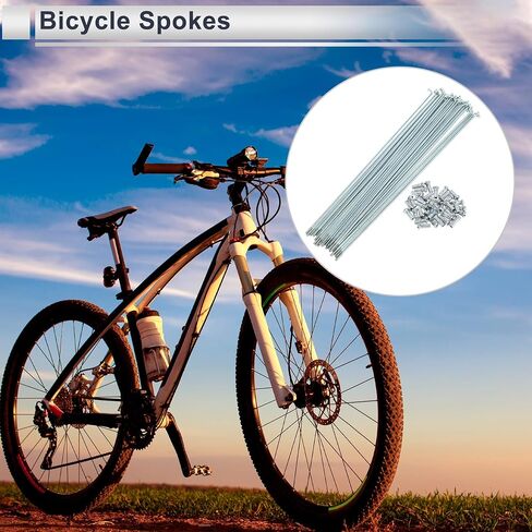 1 Set Universal Bicycle Spokes 12G 265mm Length Bike Wheel Spokes Nipple Silver Tone Carbon Steel Galvanized in Saudi Arabia