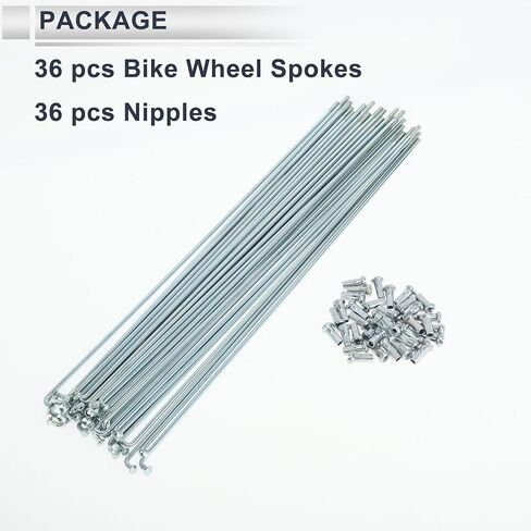 1 Set Universal Bicycle Spokes 12G 265mm Length Bike Wheel Spokes Nipple Silver Tone Carbon Steel Galvanized in Saudi Arabia