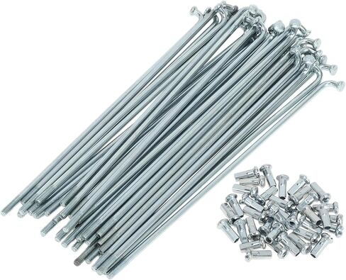 1 Set Universal Bicycle Spokes 12G 265mm Length Bike Wheel Spokes Nipple Silver Tone Carbon Steel Galvanized in Saudi Arabia