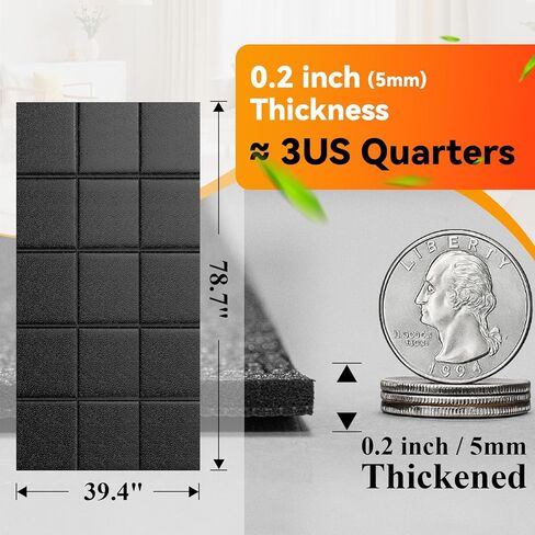 Treadmill Mat for Hardwood & Carpet Floors, 79 × 39.4, 71×31.5, Non-Slip Mat Under Treamills, 1/4 Thick, Floor Protection for Home Gym in Kuwait