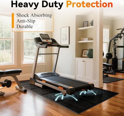 Treadmill Mat for Hardwood & Carpet Floors, 79 × 39.4, 71×31.5, Non-Slip Mat Under Treamills, 1/4 Thick, Floor Protection for Home Gym in Kuwait