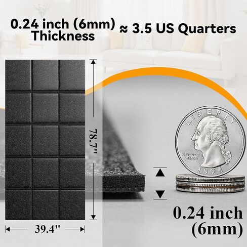 Treadmill Mat for Hardwood & Carpet Floors, 79 × 39.4, 71×31.5, Non-Slip Mat Under Treamills, 1/4 Thick, Floor Protection for Home Gym in Kuwait