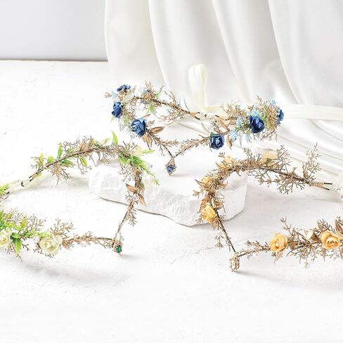 Mostory Woodland Flower Flower Flower Crown - Crowns Floral Elf for Fairy Cotume Women Renaissance Renfaire Cosplay التقاط الصور in Saudi Arabia