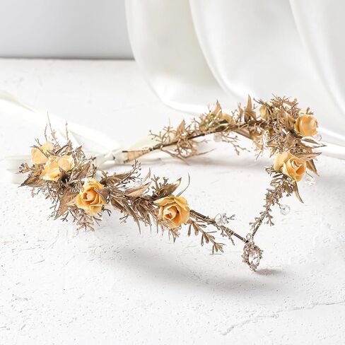 Mostory Woodland Flower Flower Flower Crown - Crowns Floral Elf for Fairy Cotume Women Renaissance Renfaire Cosplay التقاط الصور in Saudi Arabia