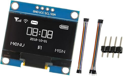 1.3 بوصة I2C IIC OLED MODULE 128X64 بكسل لوحة شاشة عرضية مصغرة ذاتيا لمشاريع Arduino Raspberry Pi مع الأسلاك (1Pack أبيض) in Kuwait