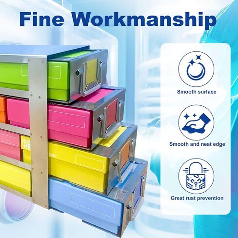 16-Well Stainless Steels Freezer Rack, Side Access Drawer Cryopreservation Rack, No Storage Boxes, Efficient Used to Cryogenic Box Storage and Organization, 1 Piece/Case in Saudi Arabia