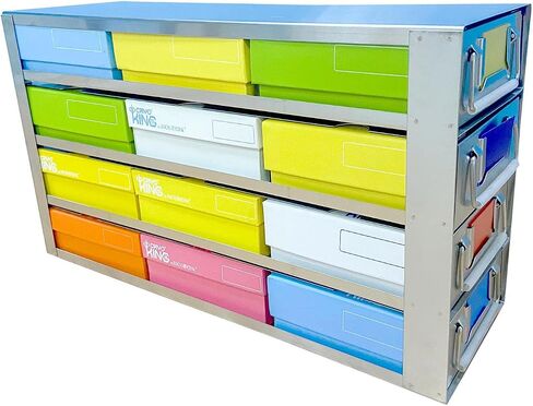 16-Well Stainless Steels Freezer Rack, Side Access Drawer Cryopreservation Rack, No Storage Boxes, Efficient Used to Cryogenic Box Storage and Organization, 1 Piece/Case in Saudi Arabia
