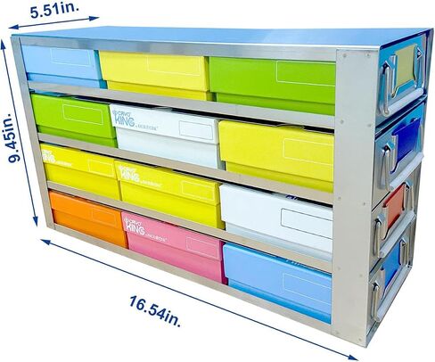 16-Well Stainless Steels Freezer Rack, Side Access Drawer Cryopreservation Rack, No Storage Boxes, Efficient Used to Cryogenic Box Storage and Organization, 1 Piece/Case in Saudi Arabia