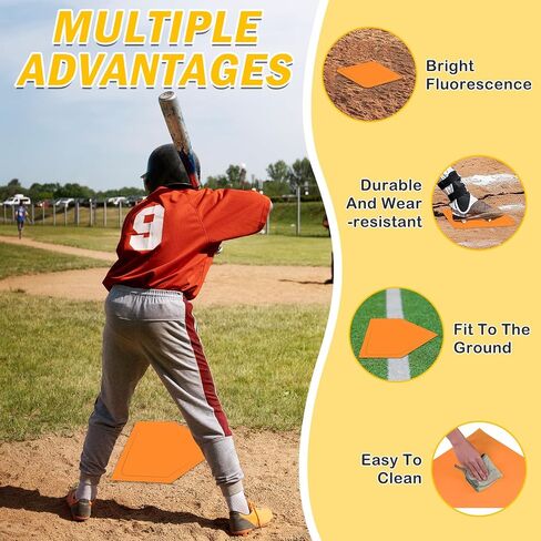 Baseball & Softball 5 Piece Base Set, Rubber Field Bases for Kids & Adults, with 5 Piece Training Balls and Storage Bag, Throw Down Base for Backyard Teeball, School Kickball Practice in Saudi Arabia