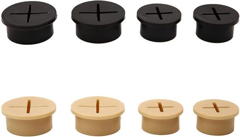 Grommet الكابلات المعدنية ، 20 قطعة مرنة كبل كابل الحبل الحلقات الحلقات المطاطية لجدول سطح المكتب غطاء وحدة تحكم التلفزيون وغطاء ثقب الأثاث (أسود ، 25 ملم) in Kuwait