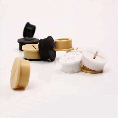 Grommet الكابلات المعدنية ، 20 قطعة مرنة كبل كابل الحبل الحلقات الحلقات المطاطية لجدول سطح المكتب غطاء وحدة تحكم التلفزيون وغطاء ثقب الأثاث (أسود ، 25 ملم) in Kuwait