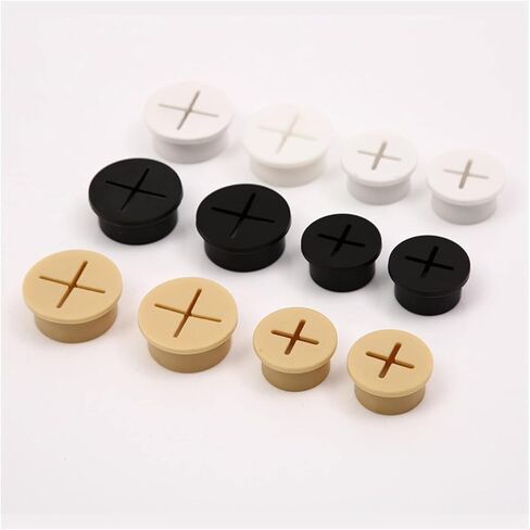 Grommet الكابلات المعدنية ، 20 قطعة مرنة كبل كابل الحبل الحلقات الحلقات المطاطية لجدول سطح المكتب غطاء وحدة تحكم التلفزيون وغطاء ثقب الأثاث (أسود ، 25 ملم) in Kuwait