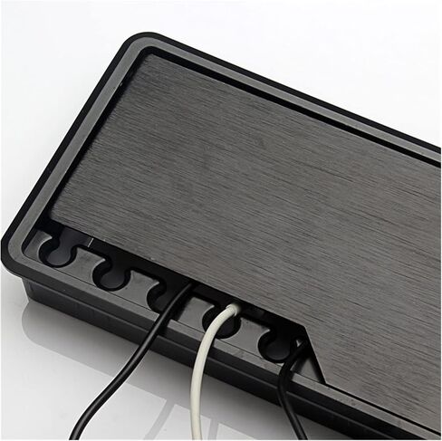Metal Cable Grommet, Alloy Desk Cable Grommet Rectangular Threading Box with Wire Clip Holder Table Outlet Line Hole Cover Office Furniture Hardware in Saudi Arabia