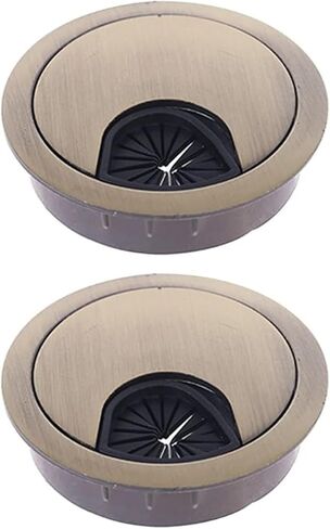 Grommet الكابل المعدني ، 2 PCS زنك سبيكة قاعدة الحاسوب جروميت الجدول كابل منفذ السطح حامل السطح 50/53/60/80mm in Kuwait