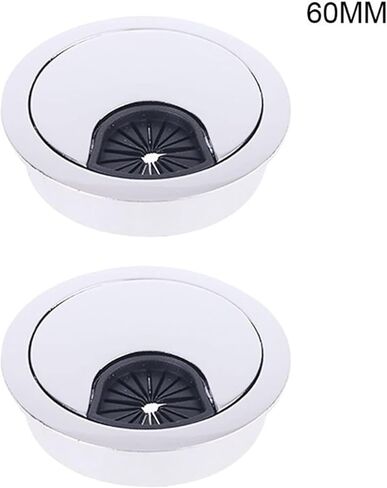 Grommet الكابل المعدني ، 2 PCS زنك سبيكة قاعدة الحاسوب جروميت الجدول كابل منفذ السطح حامل السطح 50/53/60/80mm in Kuwait