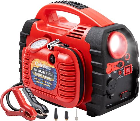6-in-1 Car Battery Jump Starter with Air Compressor 2000A 260PSI 400W Inverter, Jump Starter Jump Box (All Gas 8.5L Diesel), Solar Portable Power Station,AC/DC/USB Ports and LED Lights in Saudi Arabia