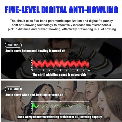 Tsolay مكافحة التردد المناهضة للتردد ، معالج الصوت المضاد للزاوية ، مثبط التغذية المرتدة المهنية ، 12 قطعة ذات دقة صوتية عالية ، صوت واضح ، مثالي للمراحل والمؤتمرات in Kuwait