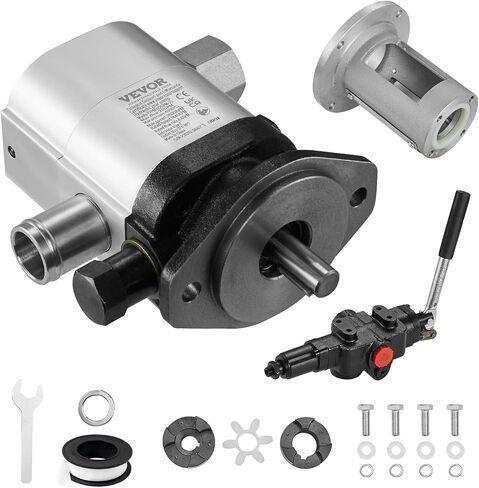 VEVOR Hydraulic Wood Log Splitter Pump, 16GPM, 2 Stage 4000PSI, 1'' Inlet 1/2'' NPT Outlet 3600 RPM Aluminum Hydraulic Gear Pump, for Small Engine Mounting Log Splitters Snowplow in Kuwait
