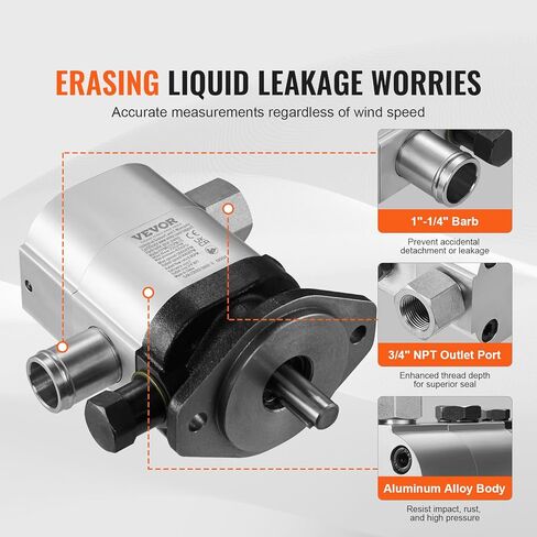 VEVOR Hydraulic Wood Log Splitter Pump, 16GPM, 2 Stage 4000PSI, 1'' Inlet 1/2'' NPT Outlet 3600 RPM Aluminum Hydraulic Gear Pump, for Small Engine Mounting Log Splitters Snowplow in Kuwait