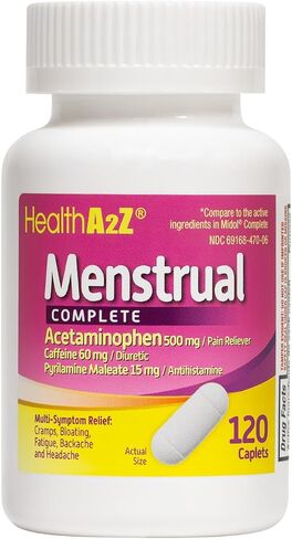 HealthA2Z® Menstrual Complete Pain Relief Tablets | 90 Counts | Relieves Cramps, Bloating, Fatigue, Backache & Headache in Saudi Arabia