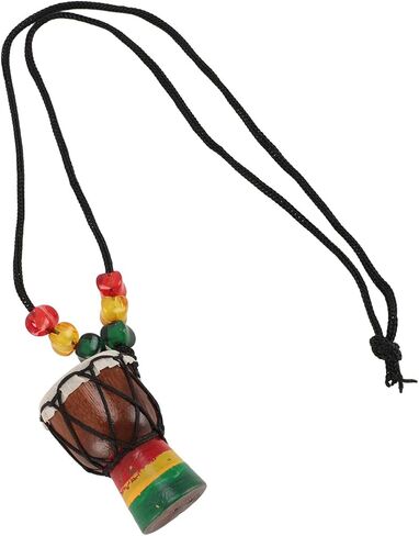 Walfront Wooden Djembe Drum Drum Netclace Hand Wand African Style Musical Charm for Jewelry Making Miniature Percussion Decor in Saudi Arabia