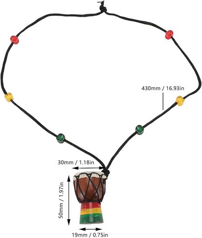 Walfront Wooden Djembe Drum Drum Netclace Hand Wand African Style Musical Charm for Jewelry Making Miniature Percussion Decor in Saudi Arabia