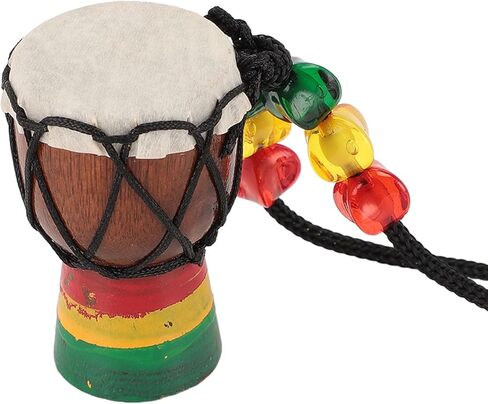 Walfront Wooden Djembe Drum Drum Netclace Hand Wand African Style Musical Charm for Jewelry Making Miniature Percussion Decor in Saudi Arabia